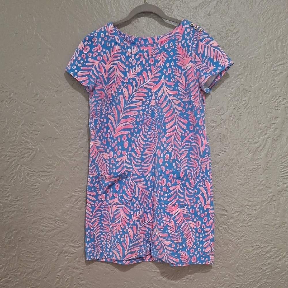 Lilly Pulitzer Pink and Blue Patterned Garment Size XL